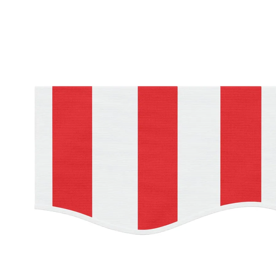 Tissu de remplacement de cantonnière d’auvent rouge blanc 5 m - 4