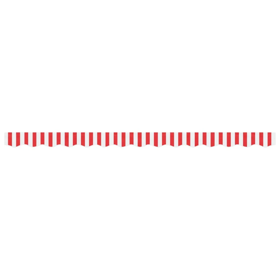 Tissu de remplacement de cantonnière d’auvent rouge blanc 3,5 m - 3