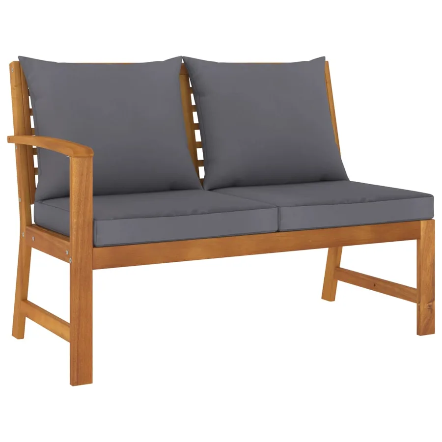 Salon de jardin 5 pcs avec coussin Bois d'acacia solide - 4