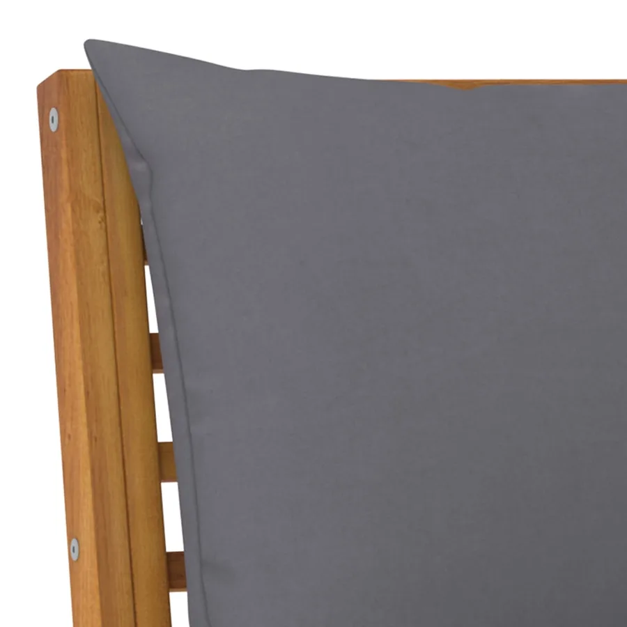Salon de jardin 5 pcs avec coussin Bois d'acacia solide - 8