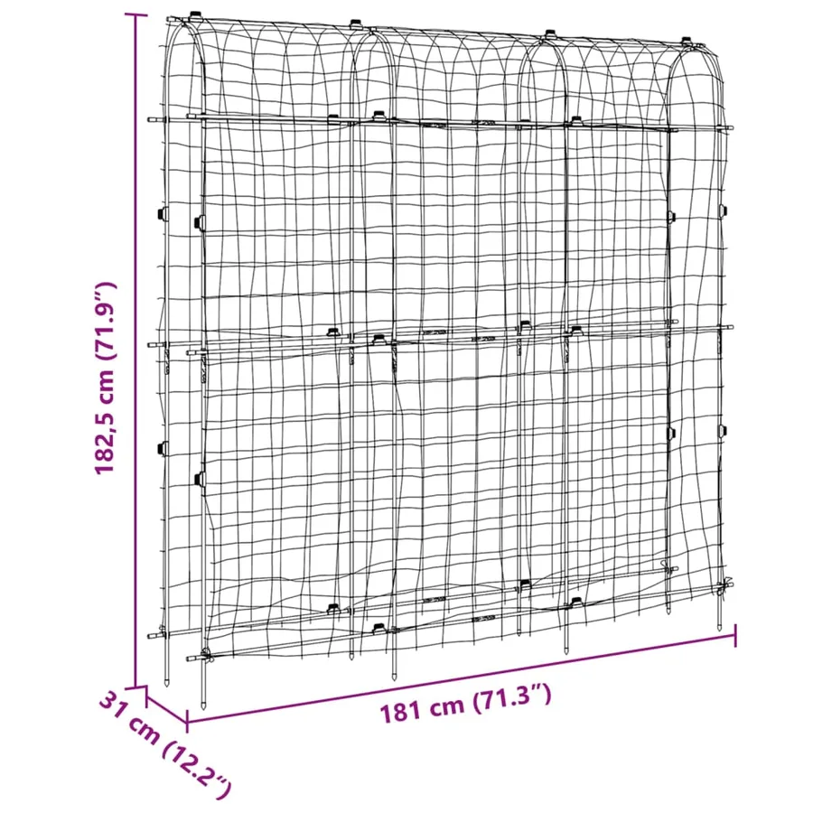 Treillis de jardin pour plantes grimpantes 4 pcs forme en U - 10