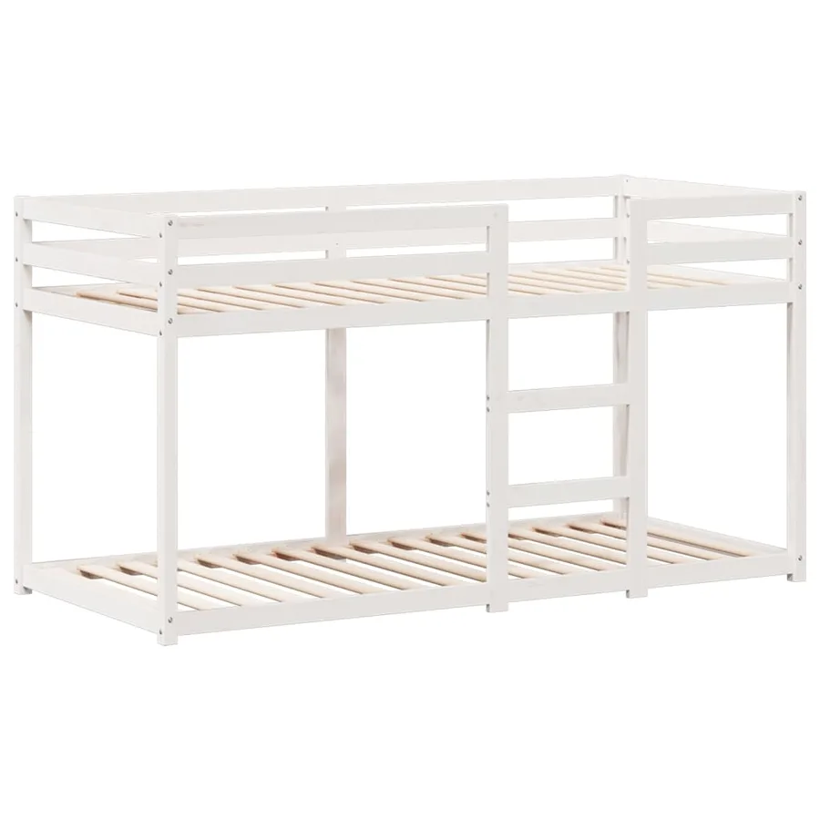Lit superposé sans matelas blanc 75x190 cm bois de pin massif - 5