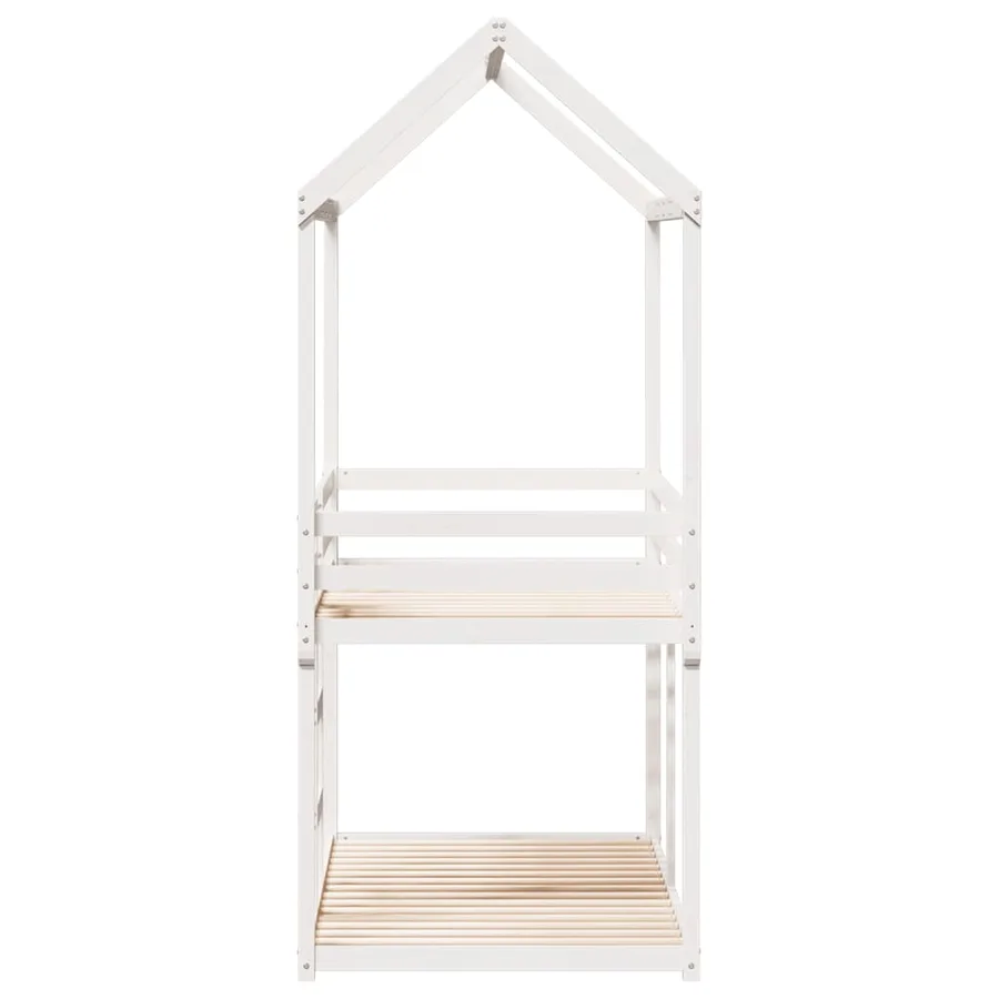Lit superposé sans matelas blanc 75x190 cm bois de pin massif - 7