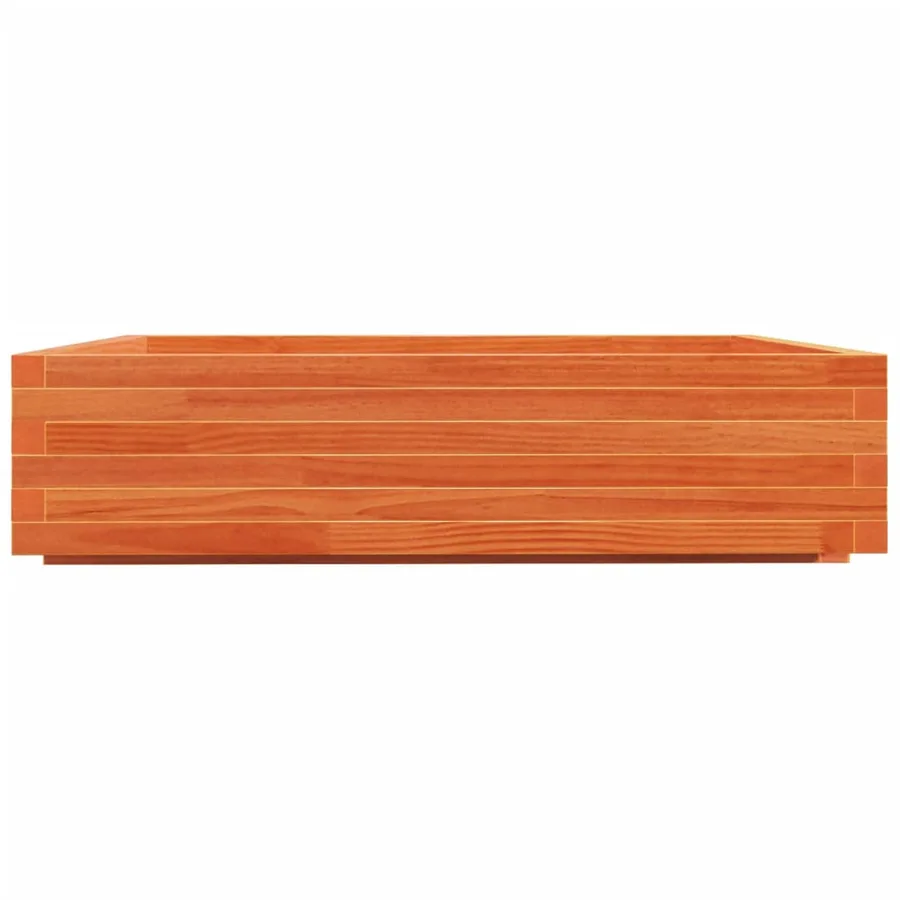 Jardinière cire marron 100x100x26,5 cm bois de pin massif - 6