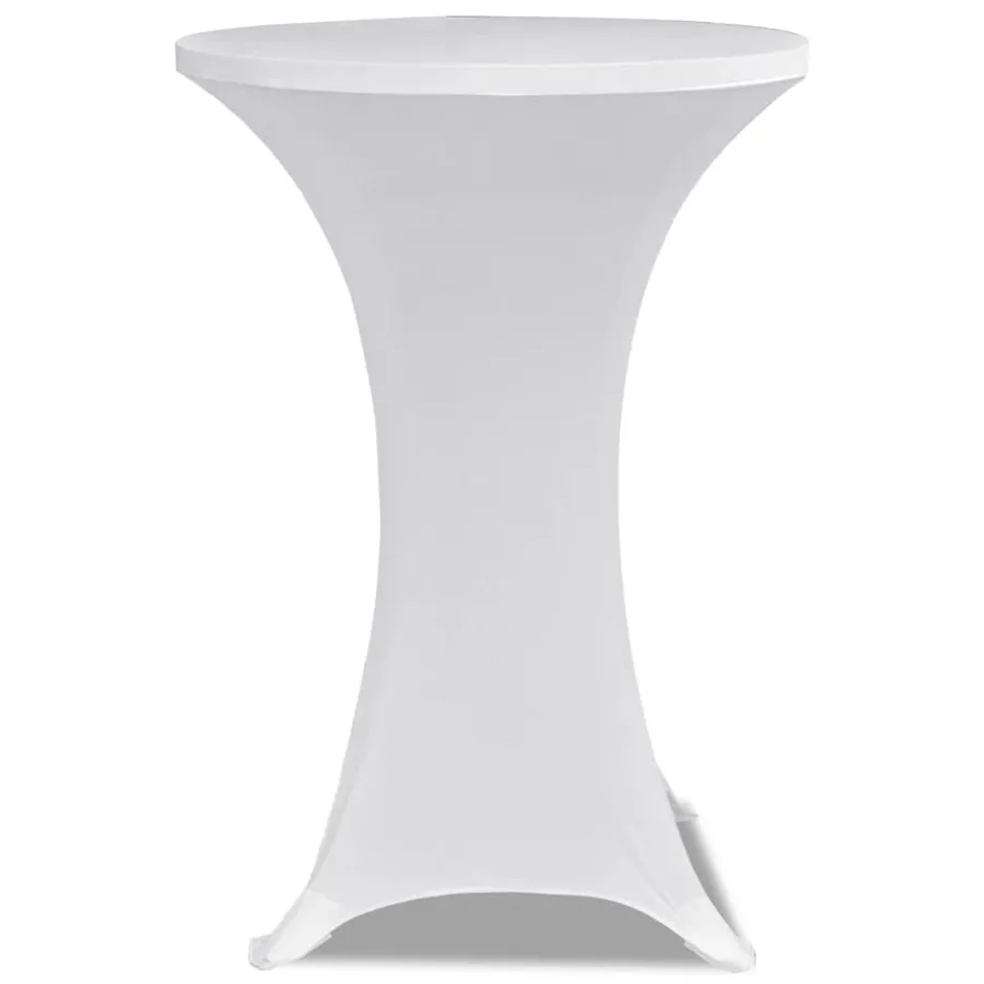 Housses élastiques de table Ø 80 cm Blanc 2 pcs - 3