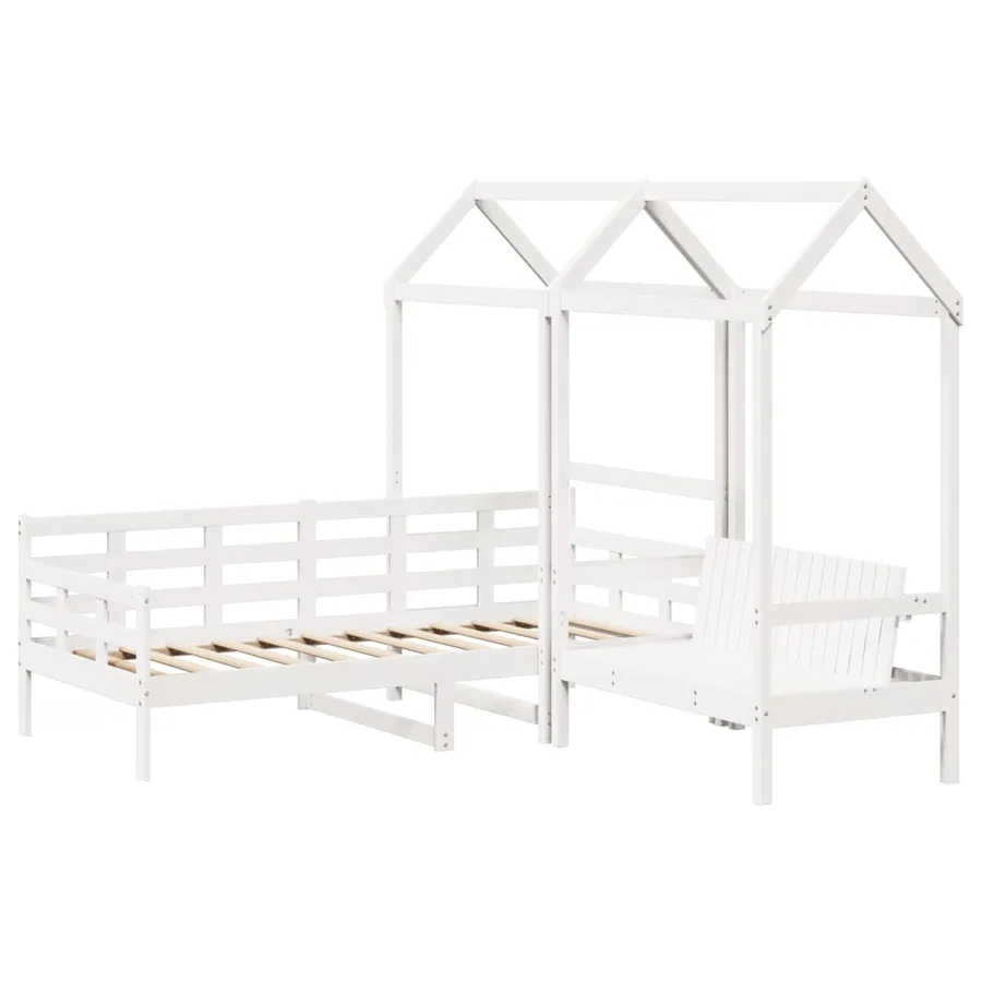 Ensemble de lit de jour et de banc et toit sans matelas blanc - 3