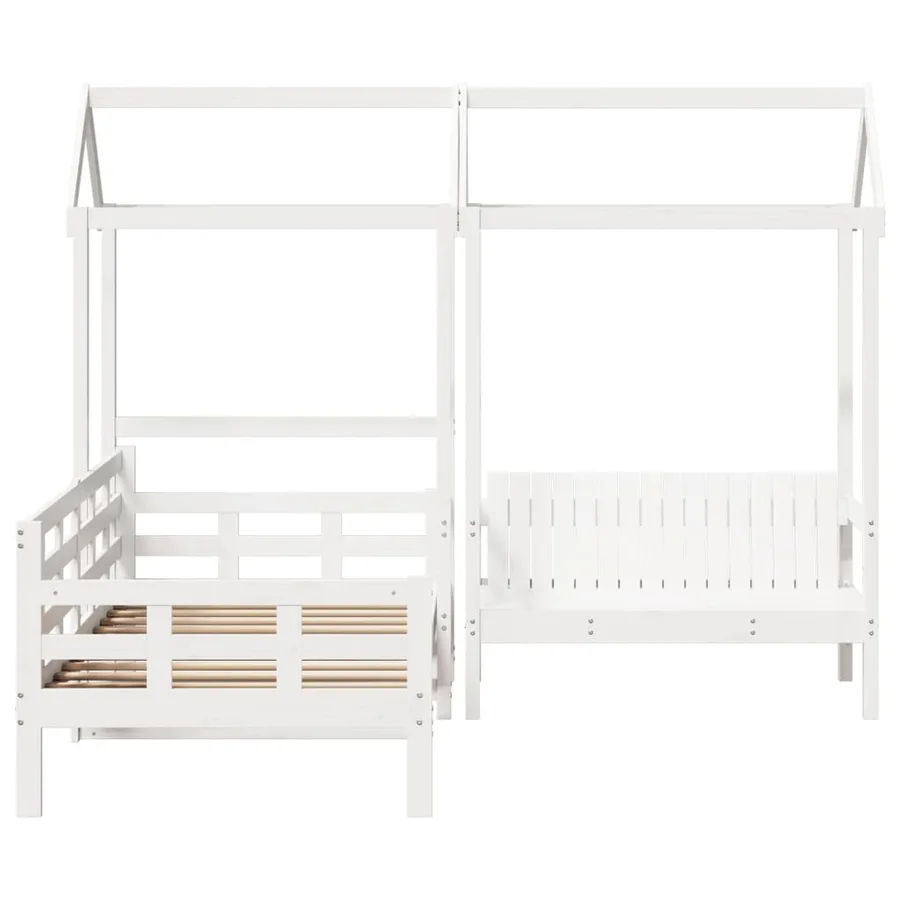 Ensemble de lit de jour et de banc et toit sans matelas blanc - 4