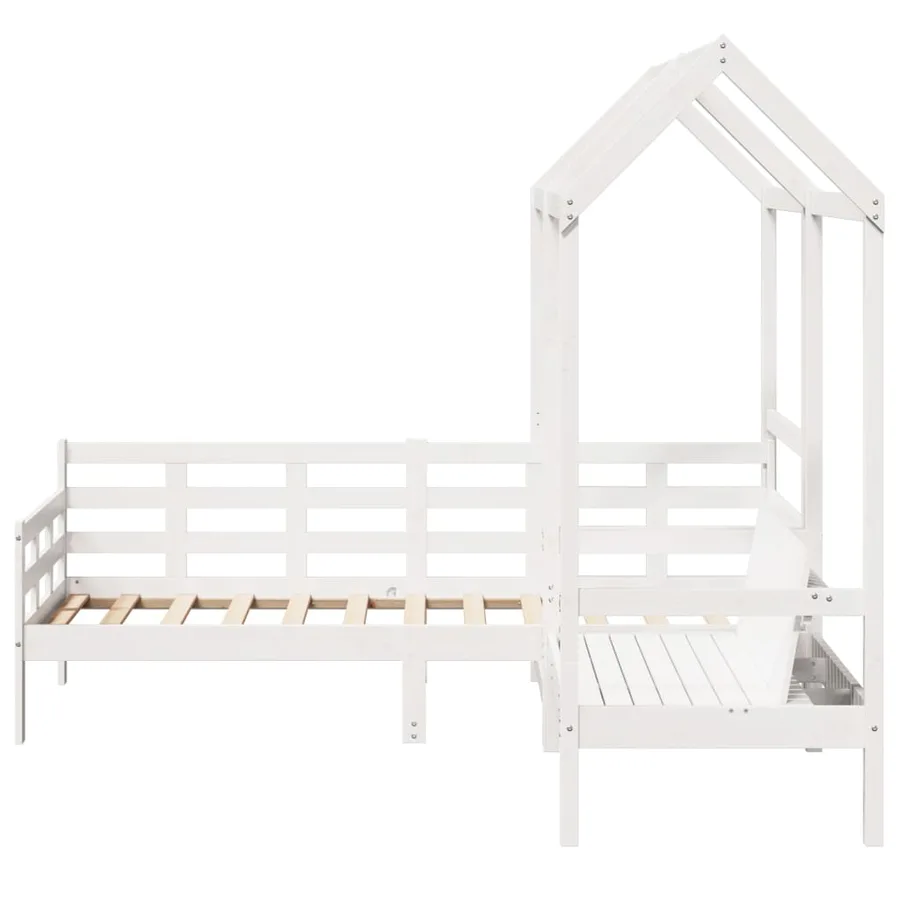 Ensemble de lit de jour et de banc et toit sans matelas blanc - 8
