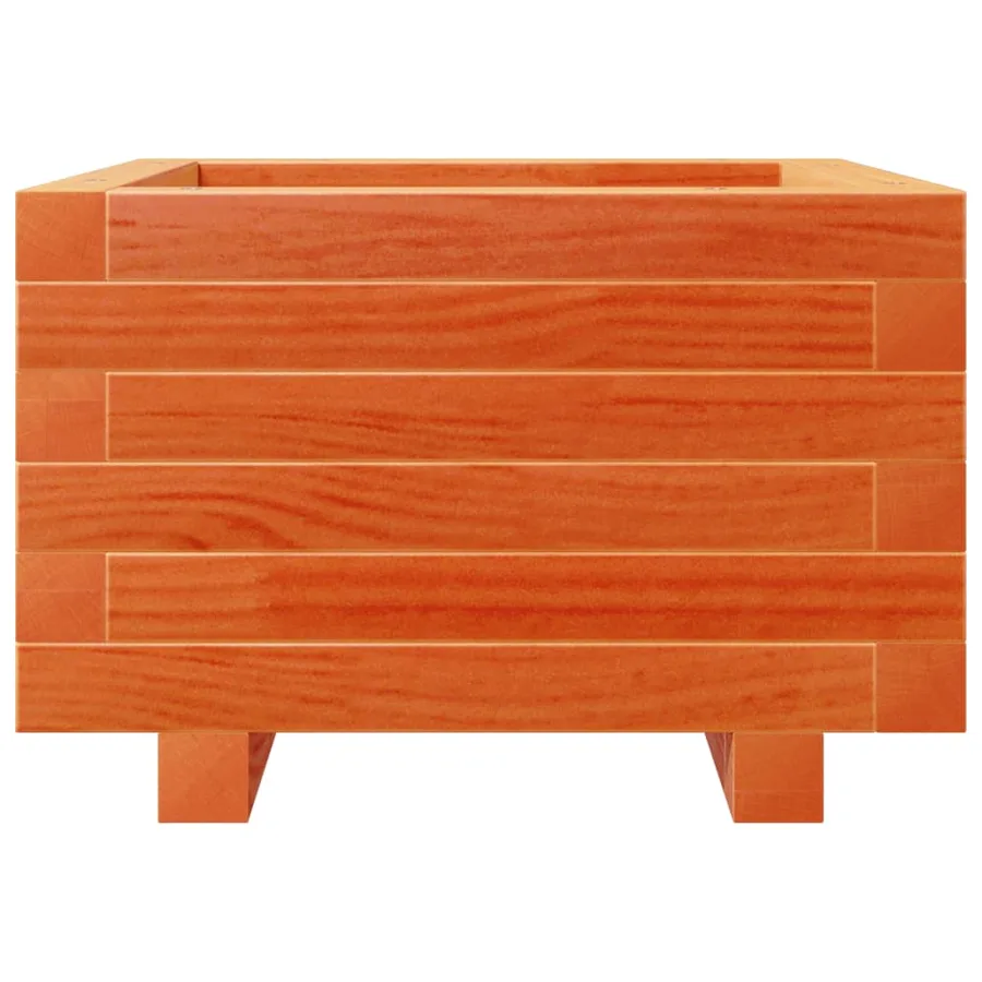 Jardinière cire marron 40x40x26,5 cm bois de pin massif - 5