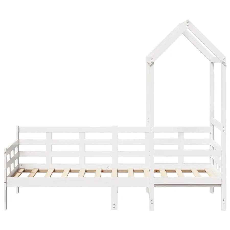 Lit de jour avec toit sans matelas blanc 80x200 cm bois massif - 5