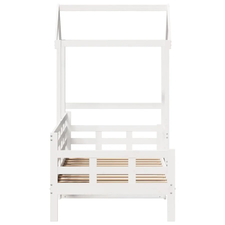 Lit de jour avec toit sans matelas blanc 80x200 cm bois massif - 7