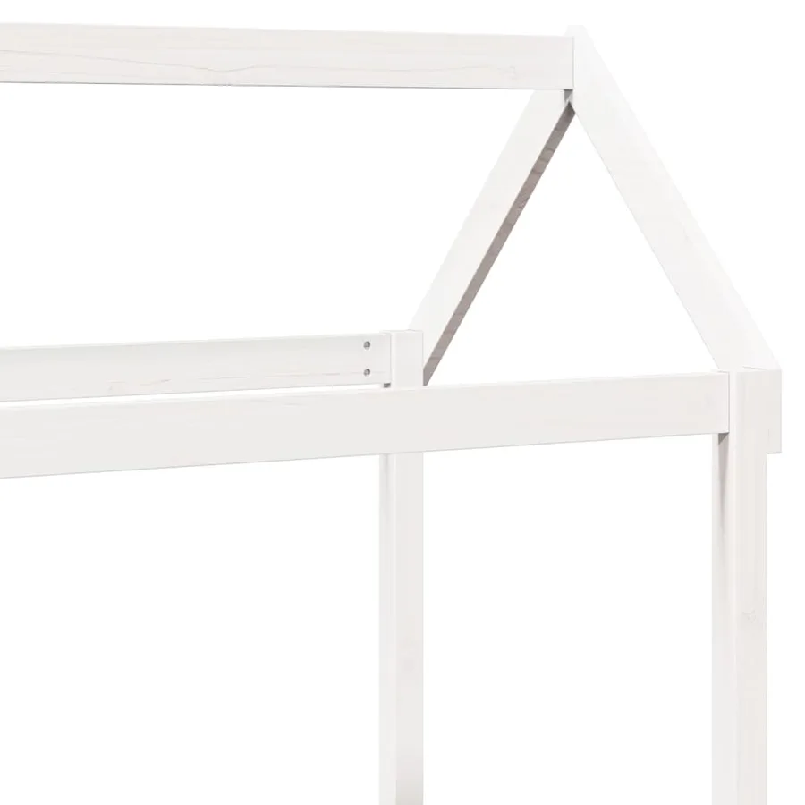 Lit de jour avec toit sans matelas blanc 80x200 cm bois massif - 9