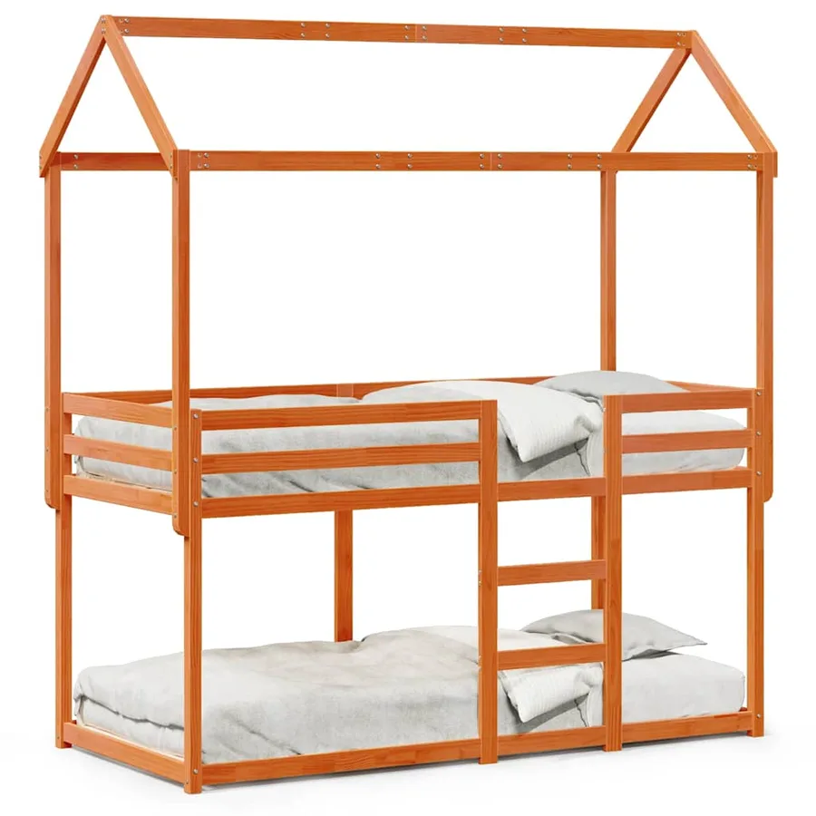Lit superposé sans matelas cire marron 90x200 cm pin massif - 2