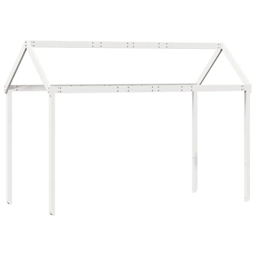 Lit haut sans matelas blanc 90x190 cm bois de pin massif - 6