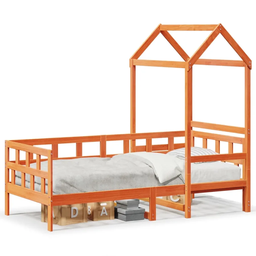 Lit de jour avec toit sans matelas 90x200 cm bois massif - 2