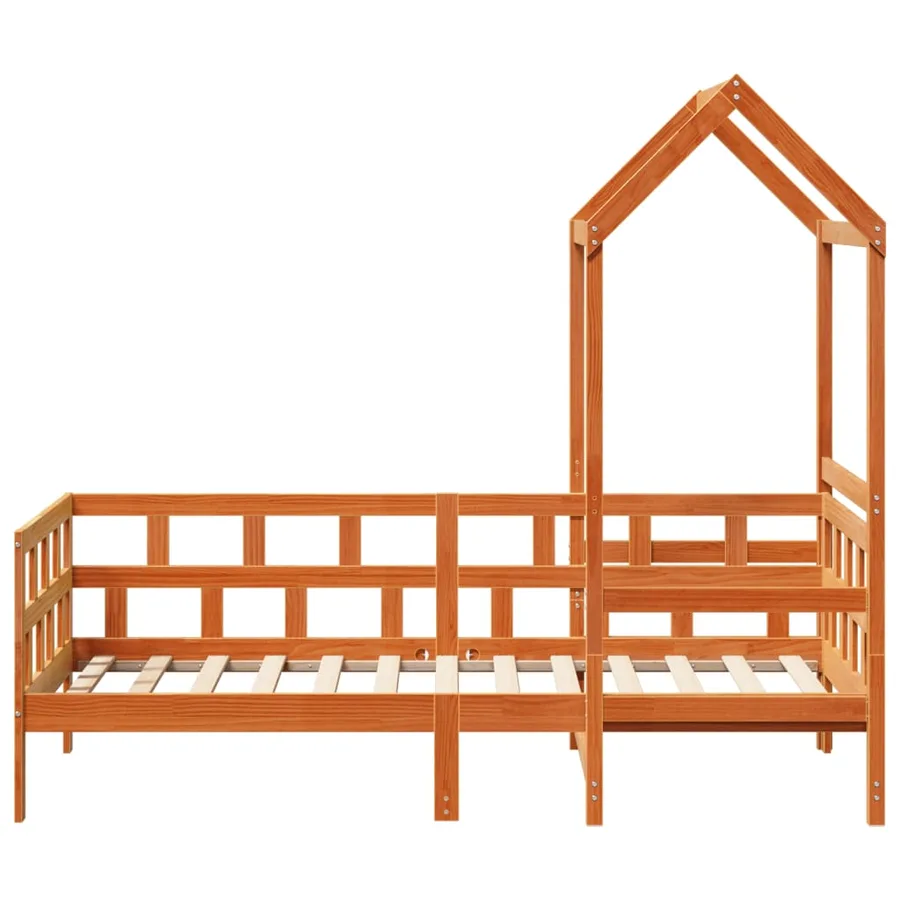 Lit de jour avec toit sans matelas 90x200 cm bois massif - 4