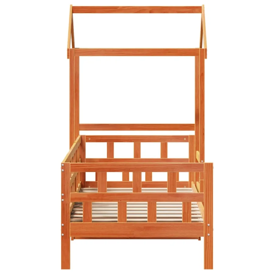 Lit de jour avec toit sans matelas 90x200 cm bois massif - 7
