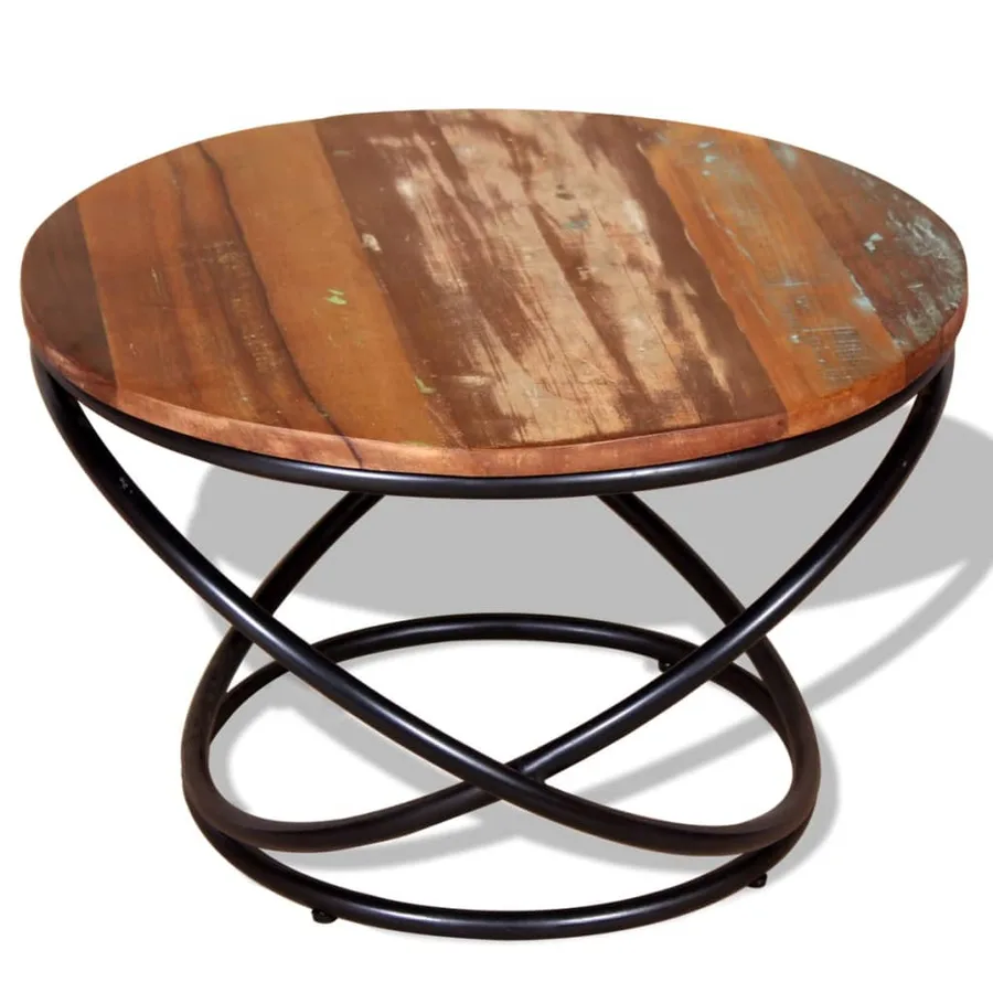 Table basse Bois de récupération massif 60x60x40 cm - 2