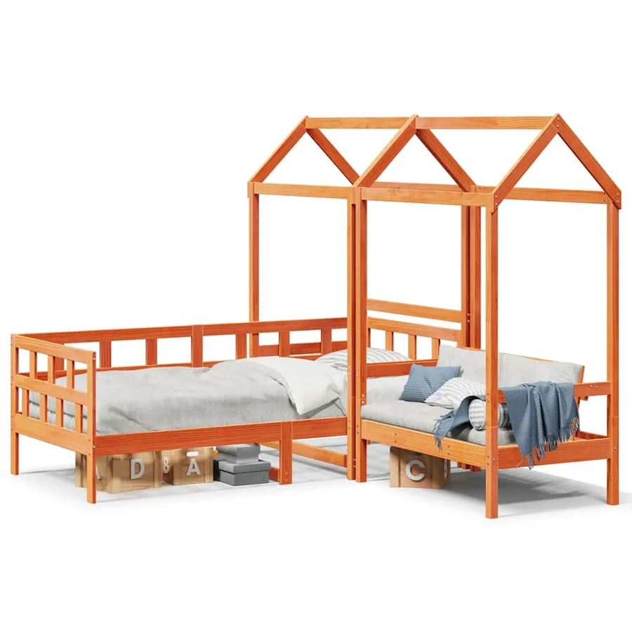 Ensemble de lit de jour avec toit sans matelas 80x200 cm - 2