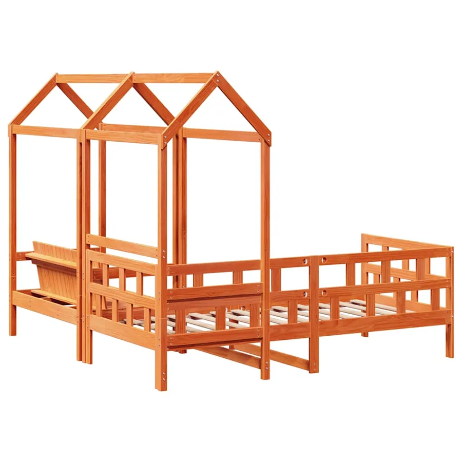 Ensemble de lit de jour avec toit sans matelas 80x200 cm - 9