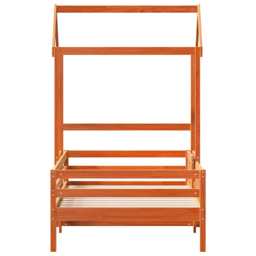 Cadre de lit avec toit sans matelas cire marron 80x200 cm - 6