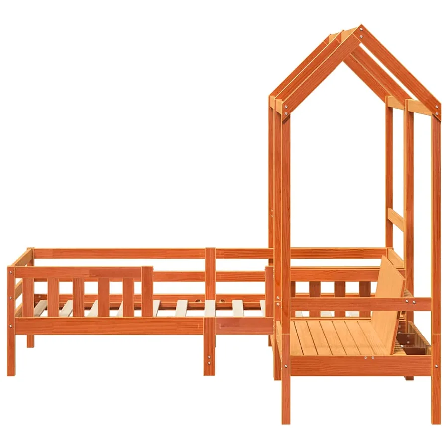 Ensemble de lit et de banc avec toit sans matelas 75x190 cm - 8