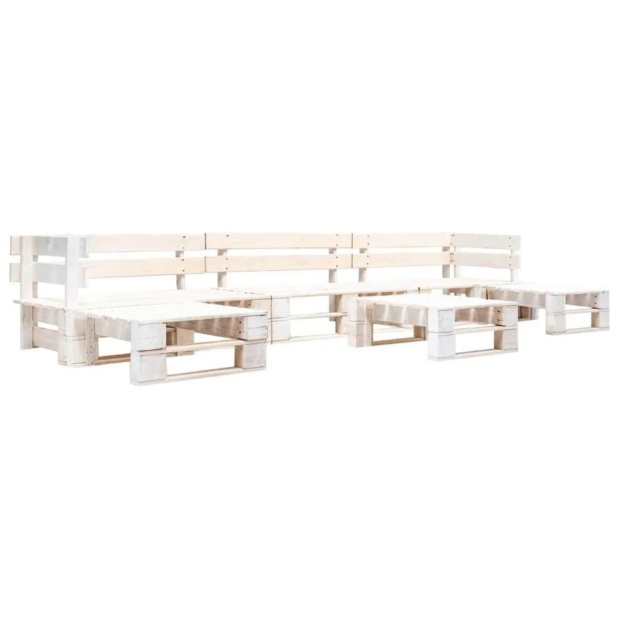 Pallet garden lounge set 6 pcs Wood White