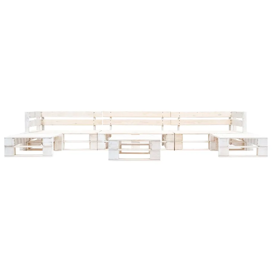 Pallet garden lounge set 6 pcs Wood White - 2