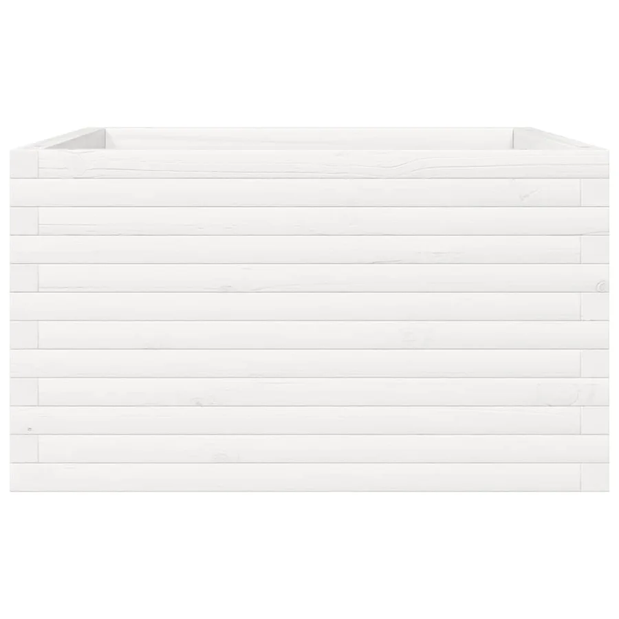 Jardinière blanc 80x80x45,5 cm bois de pin massif - 5