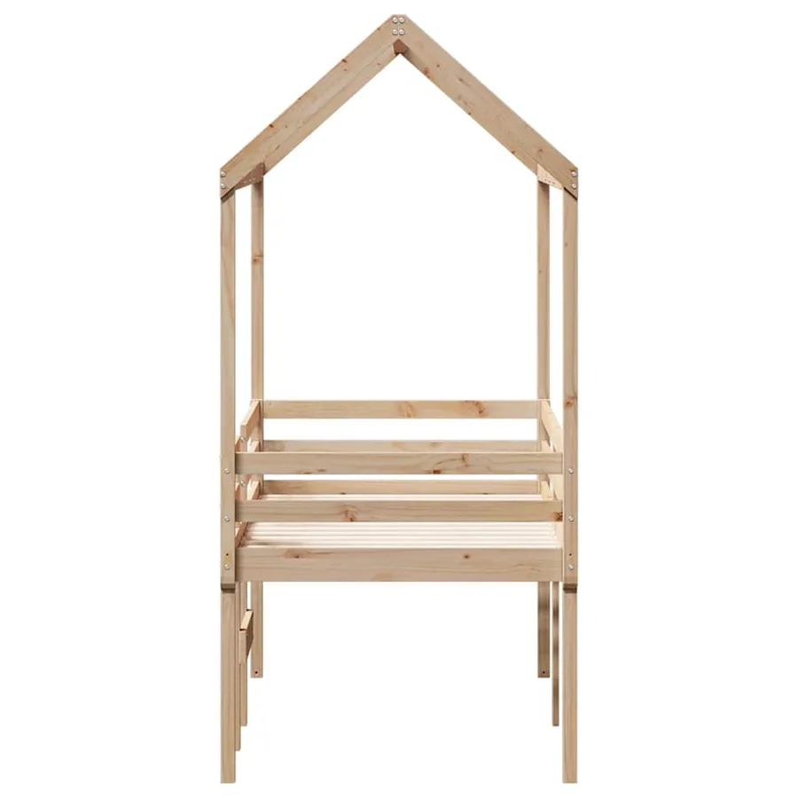 Lit haut sans matelas 90x200 cm bois de pin massif - 7