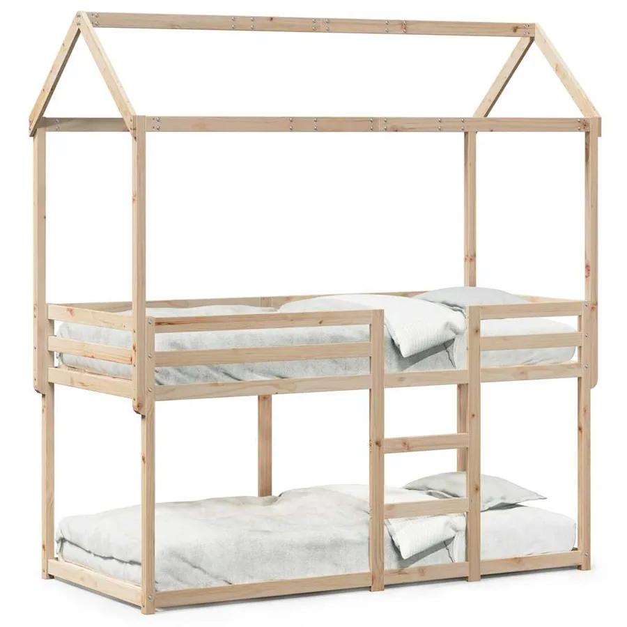 Lit superposé sans matelas 90x190 cm bois de pin massif - 2