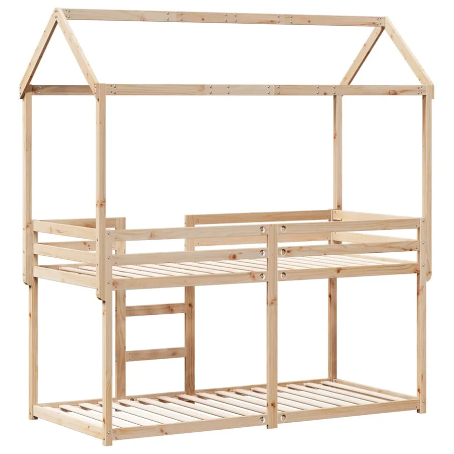 Lit superposé sans matelas 90x190 cm bois de pin massif - 8