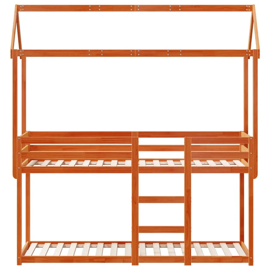 Lit superposé sans matelas cire marron 90x190 cm pin massif - 4