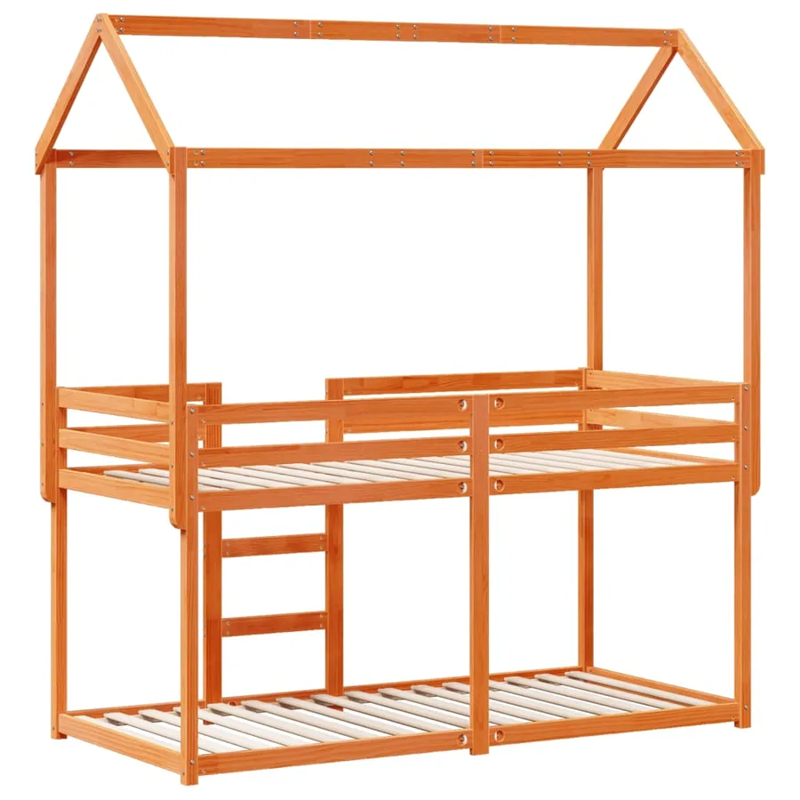 Lit superposé sans matelas cire marron 90x190 cm pin massif - 7