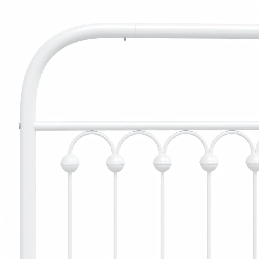 Cadre de lit métal sans matelas avec pied de lit blanc 80x200cm - 7