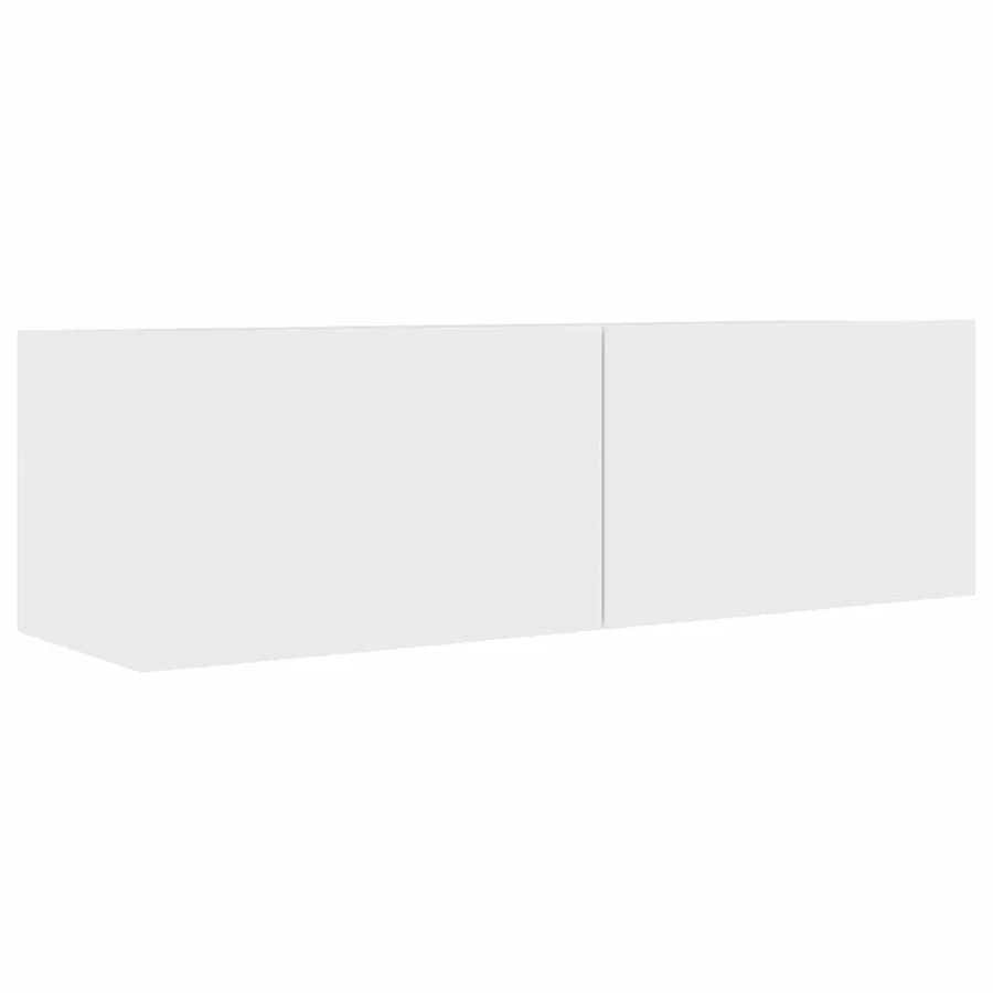 Meuble TV Blanc 100x30x30 cm Bois d’ingénierie - 2