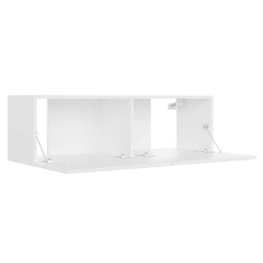 Meuble TV Blanc 100x30x30 cm Bois d’ingénierie - 5
