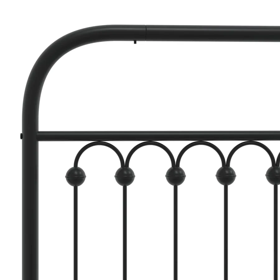 Cadre de lit métal sans matelas avec tête de lit noir 183x213cm - 7