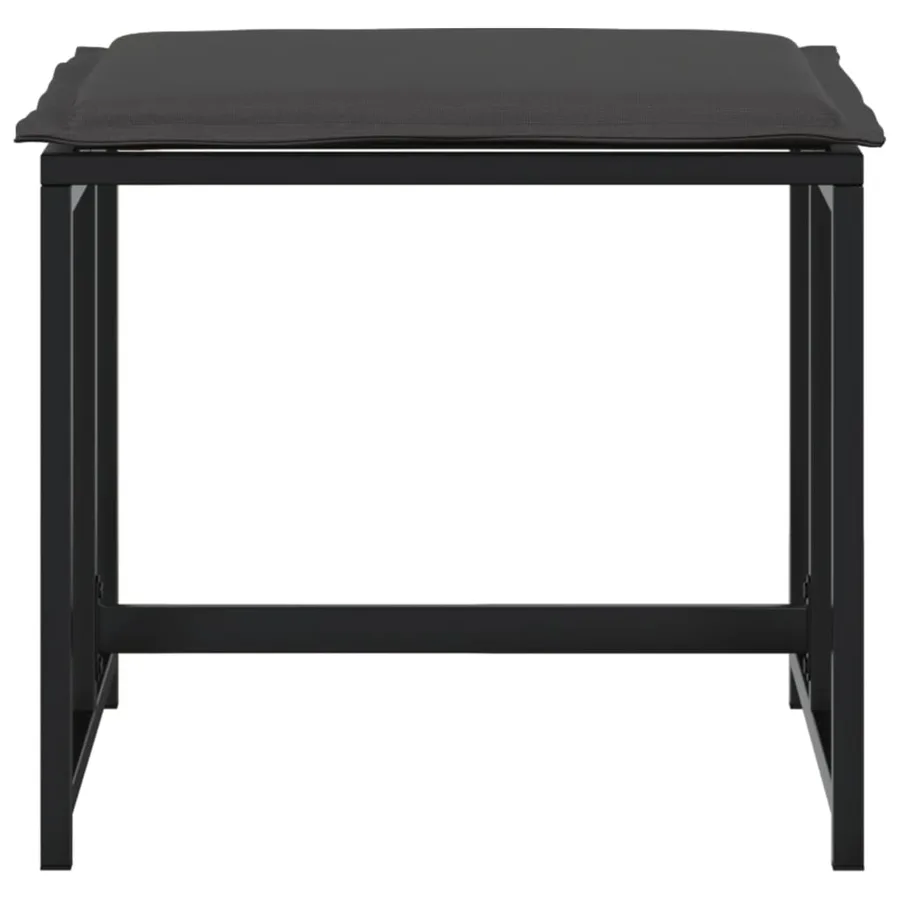 Tabourets de jardin avec coussins lot de 4 noir acier/textilène - 4
