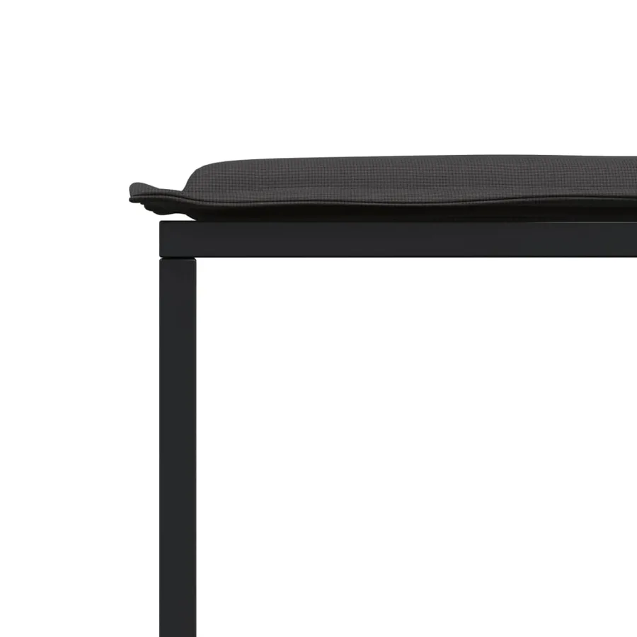Tabourets de jardin avec coussins lot de 4 noir acier/textilène - 8