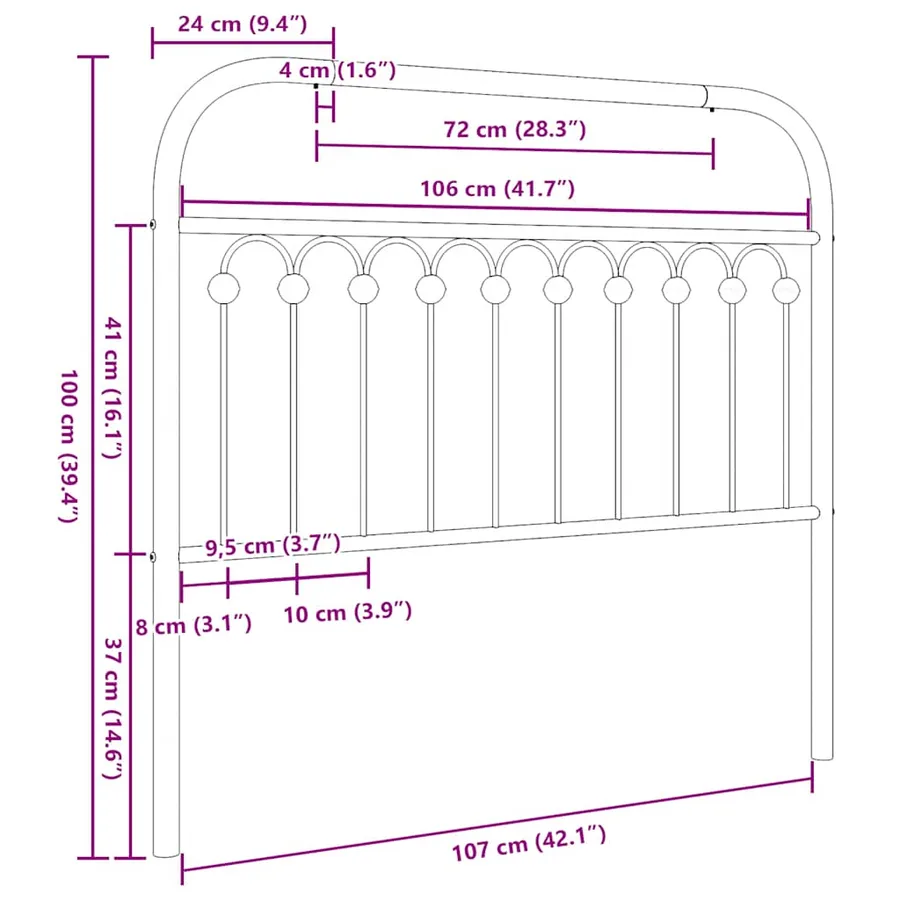 Tête de lit de remplacement métal blanc 100 cm - 6