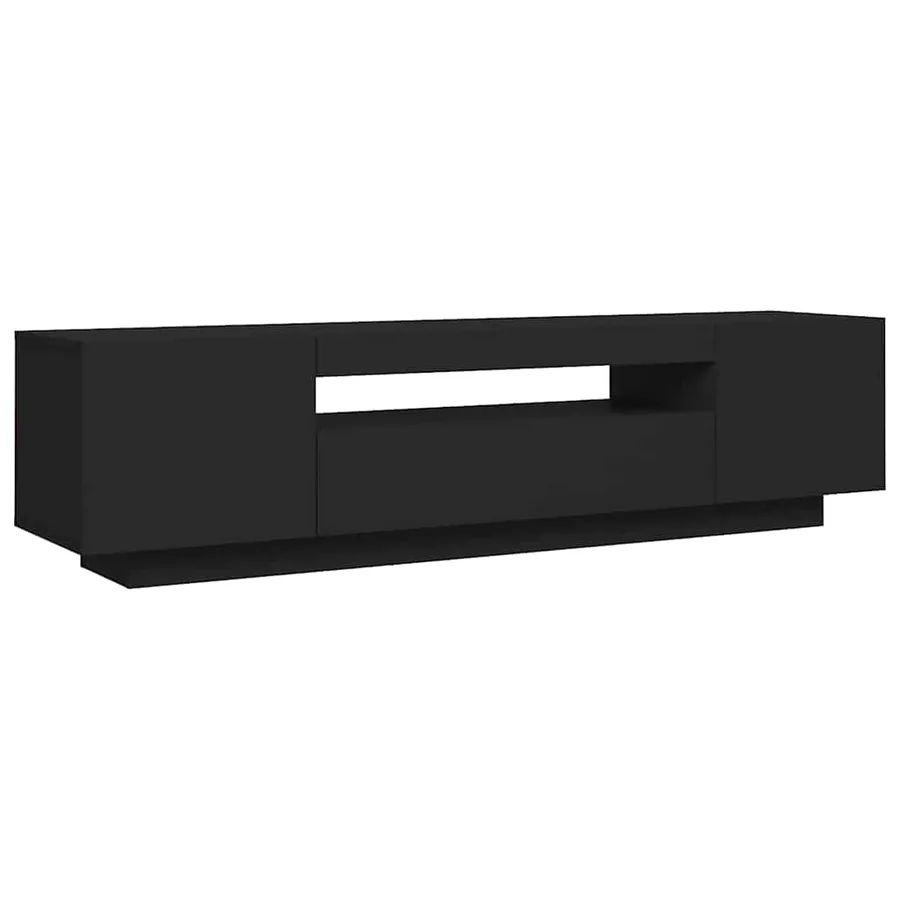 Meuble TV avec lumières LED noir 160x35x40 cm - 7