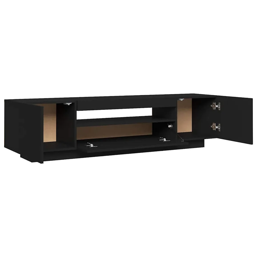 Meuble TV avec lumières LED noir 160x35x40 cm - 9