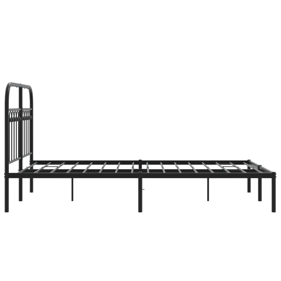 Cadre de lit métal sans matelas avec tête de lit noir 120x190cm - 5