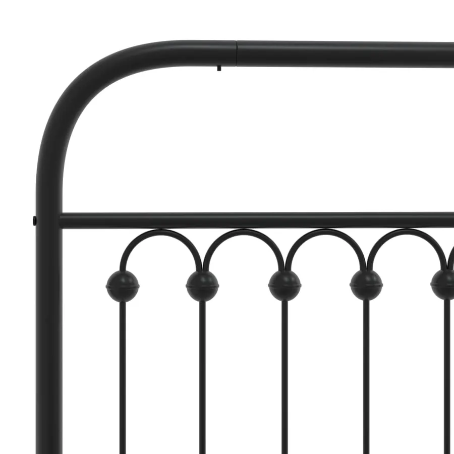 Cadre de lit métal sans matelas avec pied de lit noir 140x190cm - 7