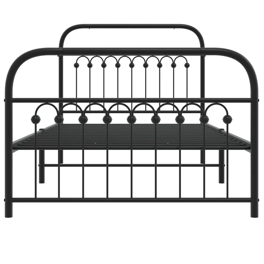 Cadre de lit métal sans matelas et pied de lit noir 100x200 cm - 4