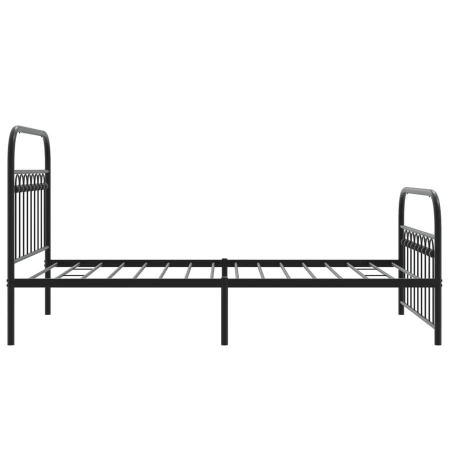 Cadre de lit métal sans matelas et pied de lit noir 100x200 cm - 5