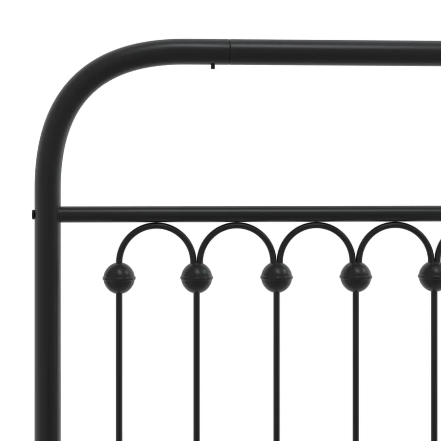 Cadre de lit métal sans matelas et pied de lit noir 100x200 cm - 7