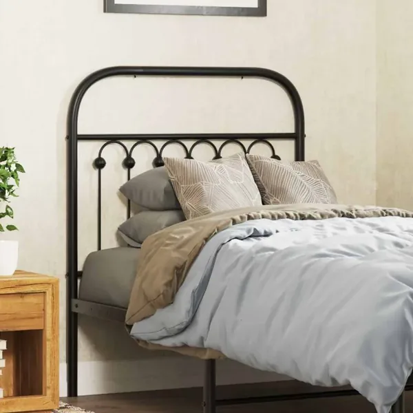 Tête de lit de remplacement métal noir 75 cm