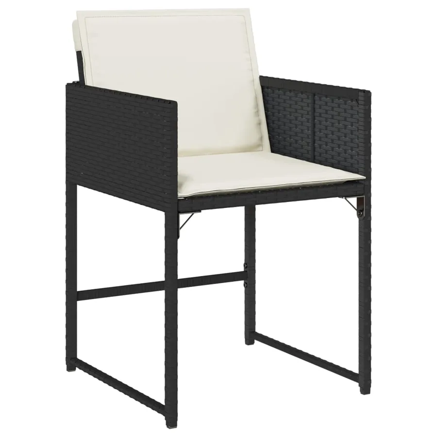 Ensemble à manger de jardin coussins 7pcs Noir Résine tressée - 5